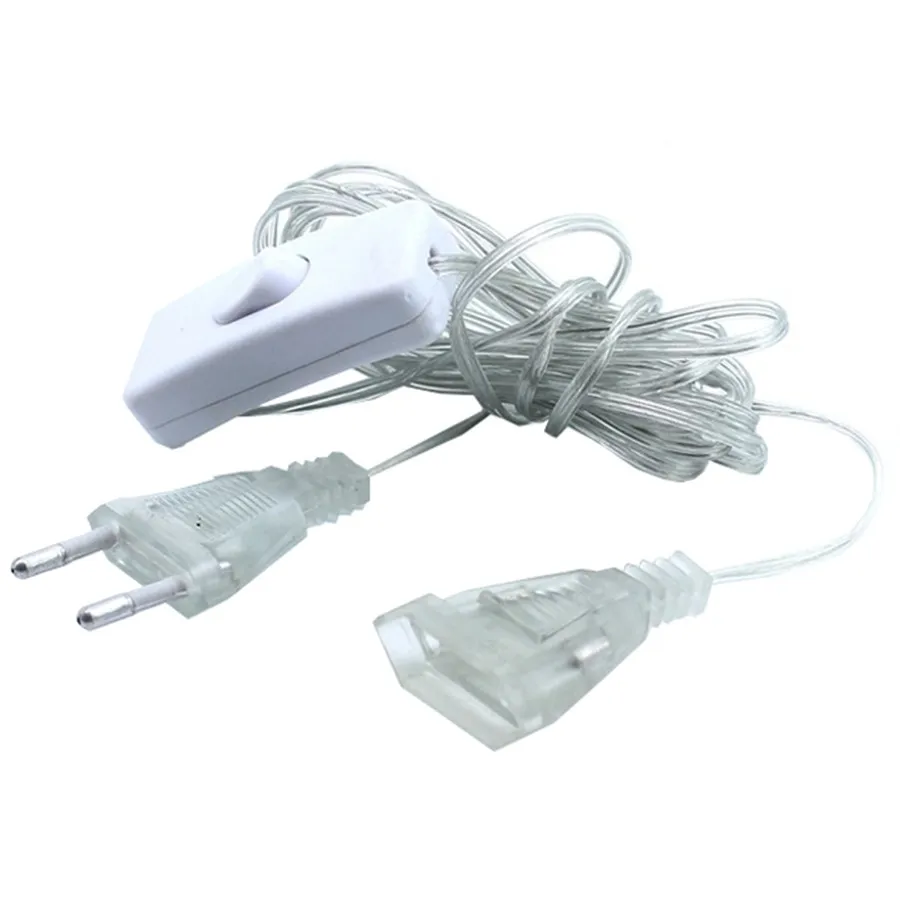 3 Meters Extension Cable EU/US Plug With Switch Standard Power Extension Cord For Christmas String Fairy Light Garland
3 Meters Extension Cable EU/US Plug With Switch Standard Power Extension Cord For Christmas String Fairy Light Garland