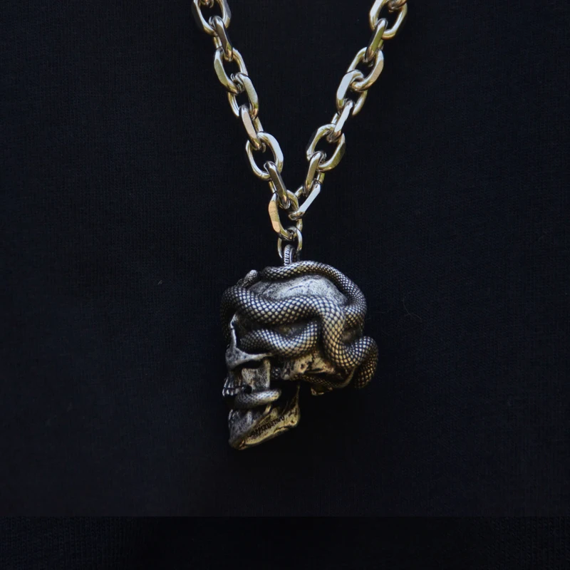 Кулон медуза в виде змеи черепа Викки готическое ожерелье панк ювелирные изделия