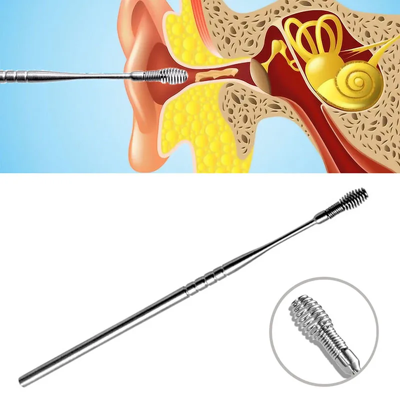 

1Pcs Stainless Steel Spiral Ear Pick Spoon Ear Wax Removal Cleaner Ear Tool Multi-Function Portable