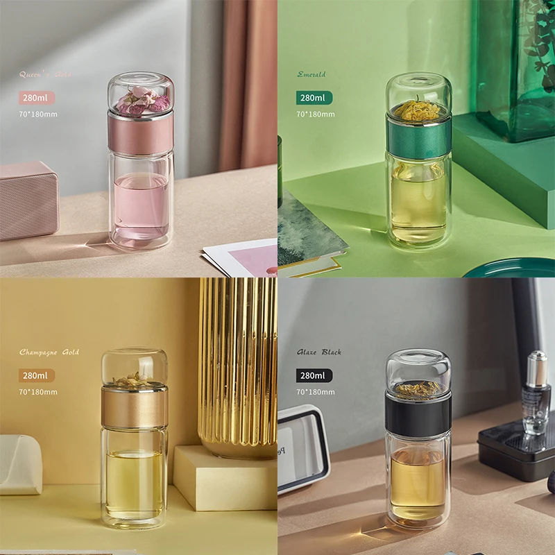 280ML Double Wall Glass Water Bottles Tea Infuser Filter Tea Separation Tumbler Tea Cup Travel Drinkware Glass Bottle
280ML Double Wall Glass Water Bottles Tea Infuser Filter Tea Separation Tumbler Tea Cup Travel Drinkware Glass Bottle