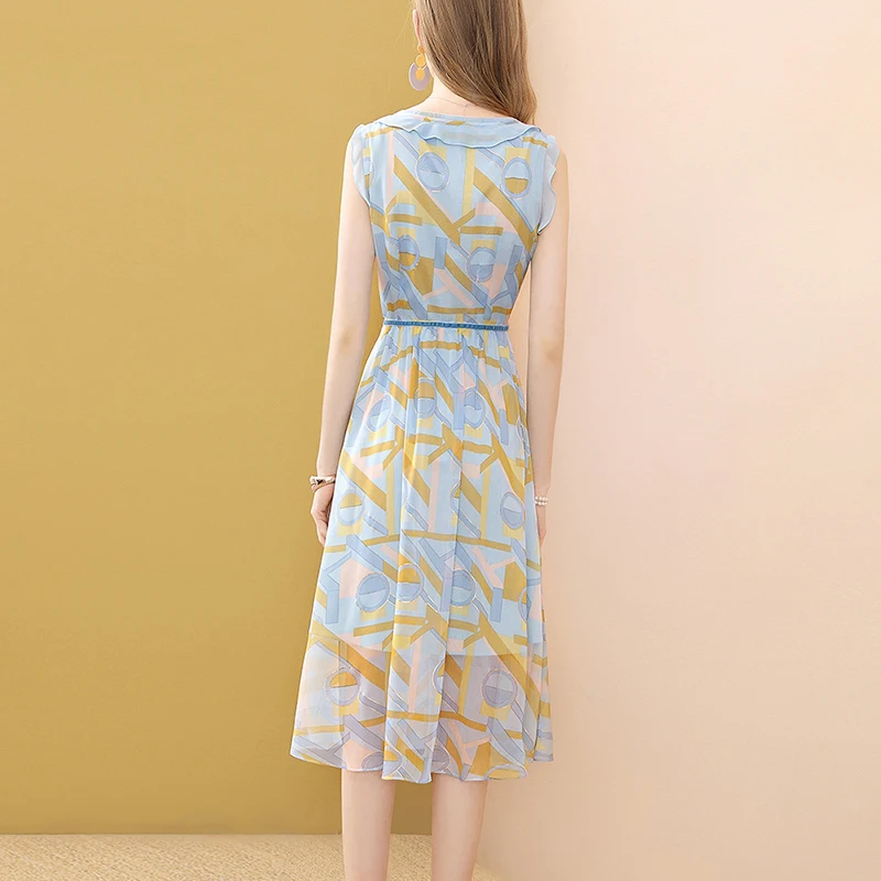 Summer Chiffon Sundress Sleeveless Women Dresses 2021 New Printed Ruffle V-Neck Sexy A-Line Dress Floral Sashes Vestidos
Summer Chiffon Sundress Sleeveless Women Dresses 2021 New Printed Ruffle V-Neck Sexy A-Line Dress Floral Sashes Vestidos