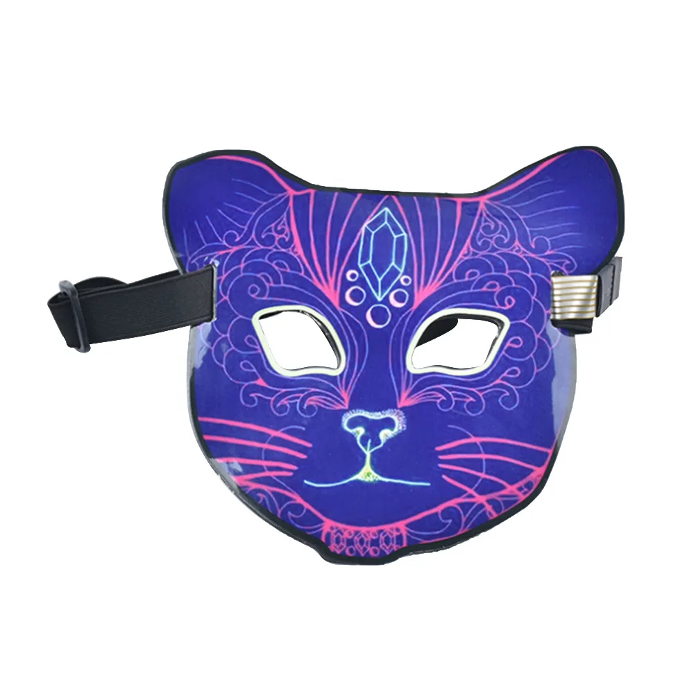 Светодиодный звук активированная маска Хэллоуин вечерние косплей с маской для