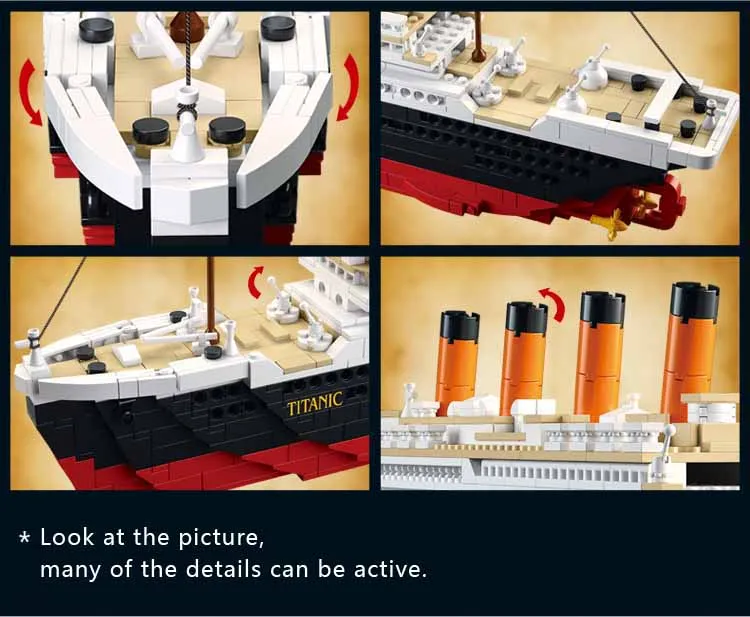 Titanic RMS cruise Boat ship City Model building kits 3D Blocks Educational Figures diy toys hobbies for children Bricks
Titanic RMS cruise Boat ship City Model building kits 3D Blocks Educational Figures diy toys hobbies for children Bricks