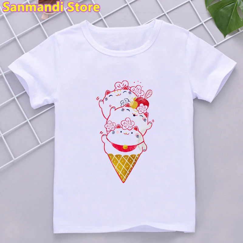 Cute Cat Ice Cream Animal Print Tshirt Kids Clothes Girls/Boys Funny T Shirt Summer Fashion T-Shirt Children Clothing Streetwear
Cute Cat Ice Cream Animal Print Tshirt Kids Clothes Girls/Boys Funny T Shirt Summer Fashion T-Shirt Children Clothing Streetwear
