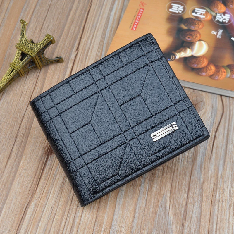 Фото Мужской кошелек в винтажном стиле тонкий кожаный короткий для монет модные сумки