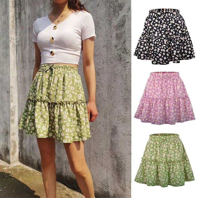 Summer Women Daisy Print Flared Skirts Short Drawstring Fashion Pleated Mini A line High Waist Slim Casual Streetwear Skirt
Summer Women Daisy Print Flared Skirts Short Drawstring Fashion Pleated Mini A line High Waist Slim Casual Streetwear Skirt