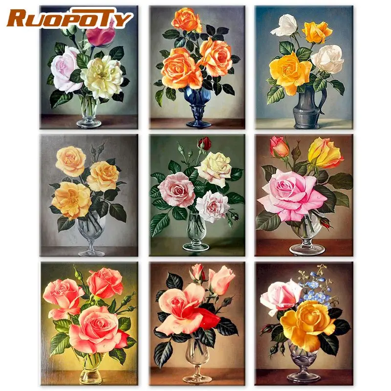 RUOPOTY 40x50cm Frameless Flowers Painting By Number wall decor Oil Painting On Canvas
RUOPOTY 40x50cm Frameless Flowers Painting By Number wall decor Oil Painting On Canvas
