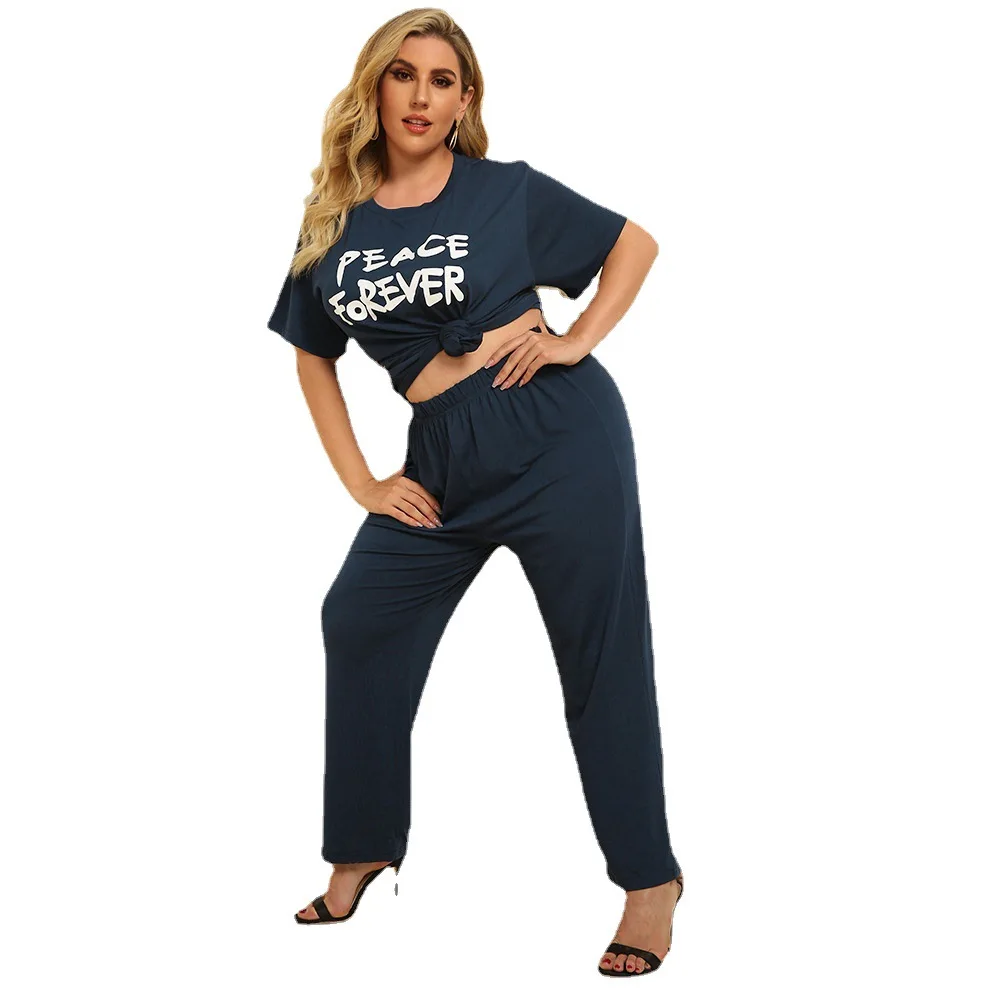 Plus Size Women Clothing 2 Piece Suit Casual Sportswear Sets 2021 Summer Print Short Sleeve T-Shirts+Loose Pants 2 Piece Sets
Plus Size Women Clothing 2 Piece Suit Casual Sportswear Sets 2021 Summer Print Short Sleeve T-Shirts+Loose Pants 2 Piece Sets
