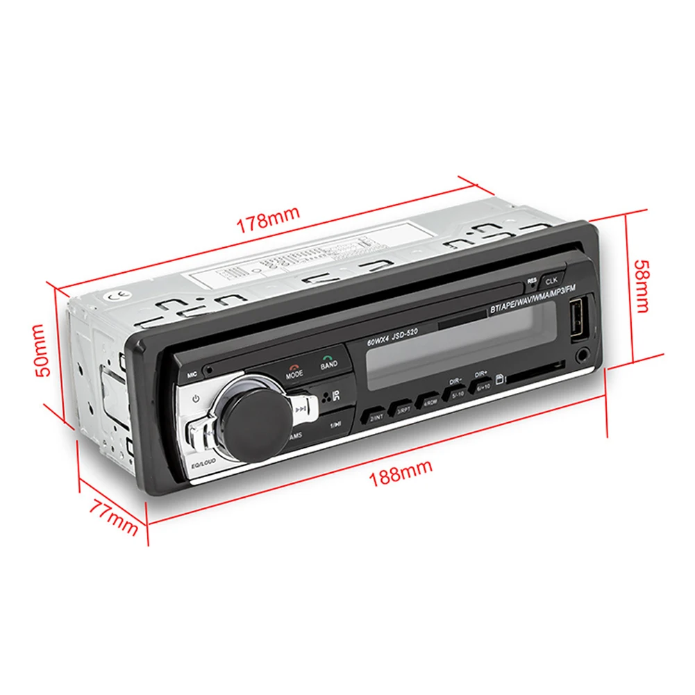 No Original Box 1 Din Car Radio JSD520 Stereo Player MP3 Autoradio Car Audio Player with Bluetooth Remote Control USB AUX FM
No Original Box 1 Din Car Radio JSD520 Stereo Player MP3 Autoradio Car Audio Player with Bluetooth Remote Control USB AUX FM