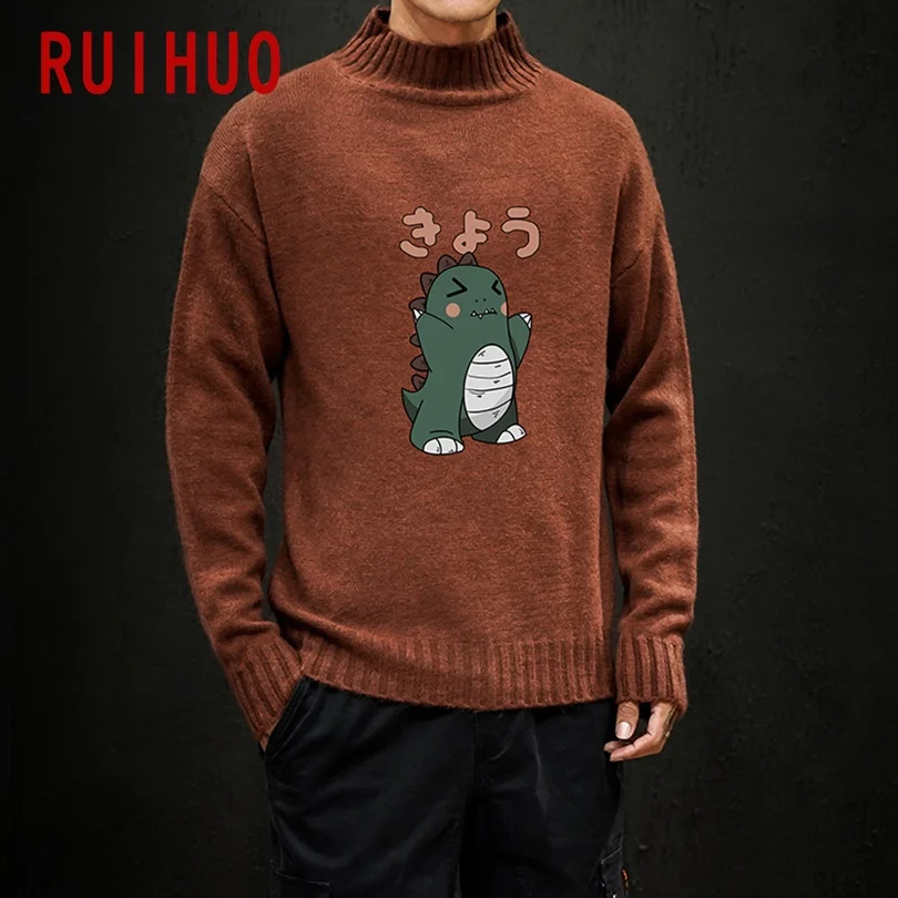 RUIHUO Little Dinosaur Knitted Sweater Men Clothing Harajuku Sweaters Pullover Men Sweater Fashion Mens Clothes M-5XL 2021
RUIHUO Little Dinosaur Knitted Sweater Men Clothing Harajuku Sweaters Pullover Men Sweater Fashion Mens Clothes M-5XL 2021