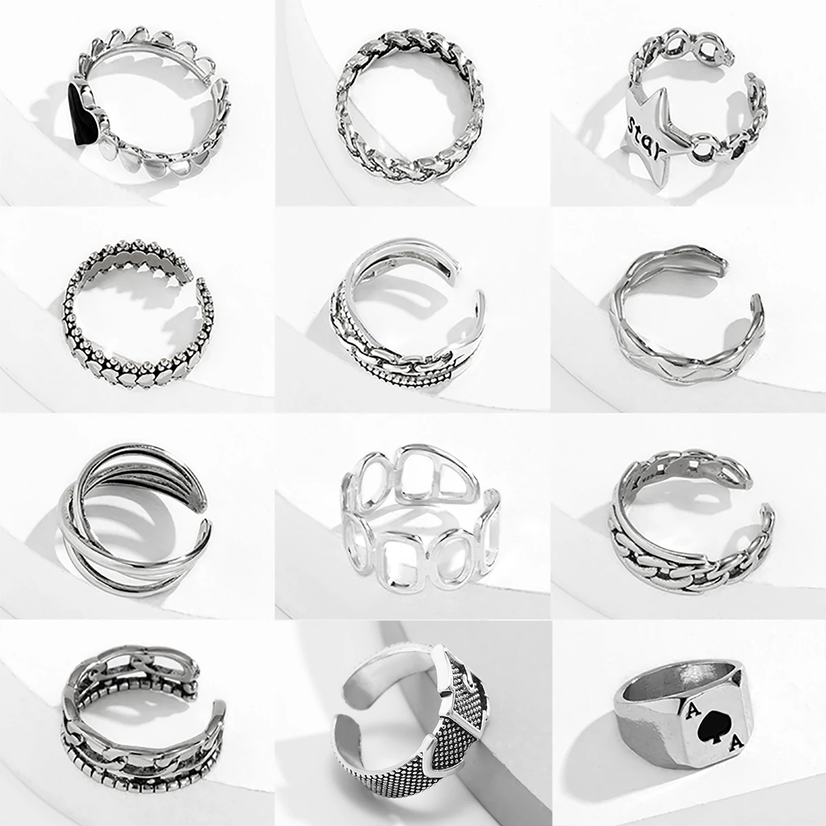 PuRui Ancient Silver Color Vintage Rings for Women Trendy Adjustable Finger Ring 2021 Fashion Jewelry Wave Ring Ladies Punk Gift
PuRui Ancient Silver Color Vintage Rings for Women Trendy Adjustable Finger Ring 2021 Fashion Jewelry Wave Ring Ladies Punk Gift