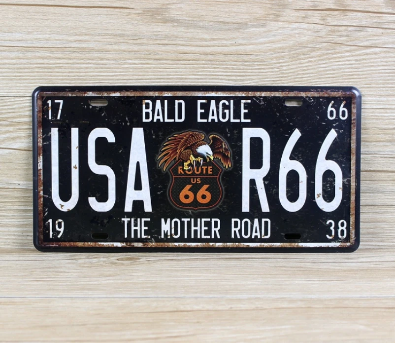 SYF-A098 Retro license Car plates letter " America route 66 " vintage metal tin signs garage painting plaque Sticker 15x30cm
SYF-A098 Retro license Car plates letter " America route 66 " vintage metal tin signs garage painting plaque Sticker 15x30cm