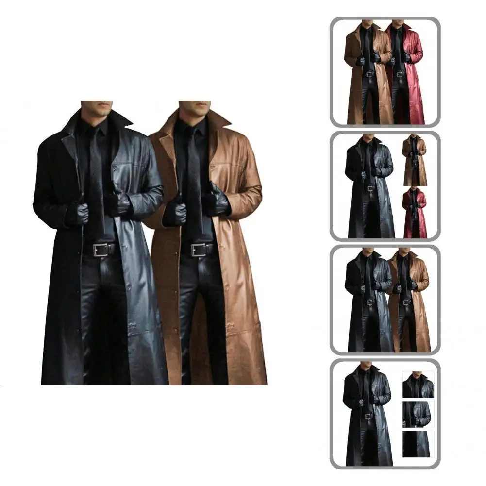 Overcoat Solid Color Autumn Winter Lapel Long Sleeve Turndown Collar Punk Jacket Coat Men Overcoat for Riding
Overcoat Solid Color Autumn Winter Lapel Long Sleeve Turndown Collar Punk Jacket Coat Men Overcoat for Riding