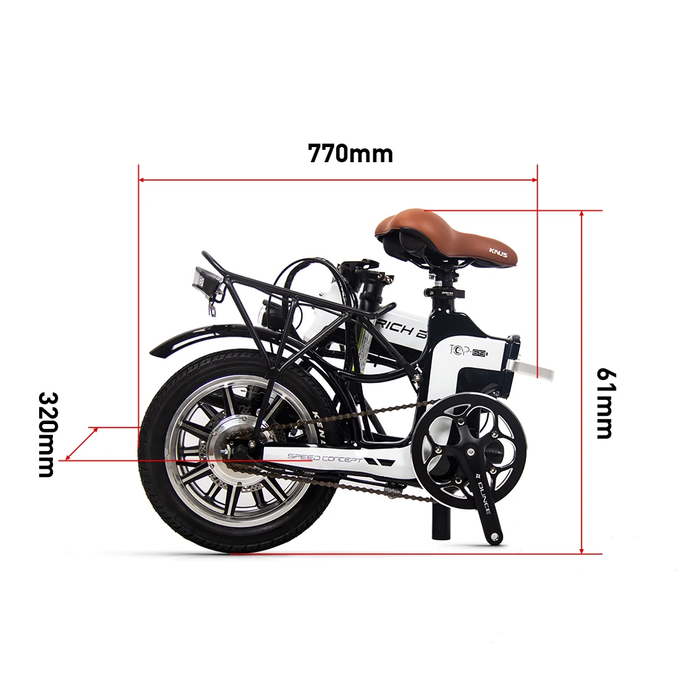

[EU Direct] RICHBIT TOP-619 36V 250W 10.2Ah 14 inch Folding Electric Bike 30-35KM/H Top Speed Moped Electric Bicycle Green