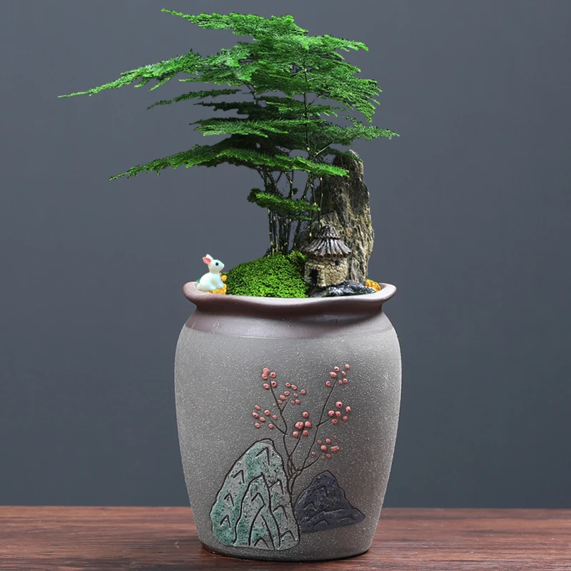 Flowerpot Purple Sand Stoneware Breathable Household Green Sill Phalaenopsis Asparagus Creative Personality Succulent Flower Pot
Flowerpot Purple Sand Stoneware Breathable Household Green Sill Phalaenopsis Asparagus Creative Personality Succulent Flower Pot