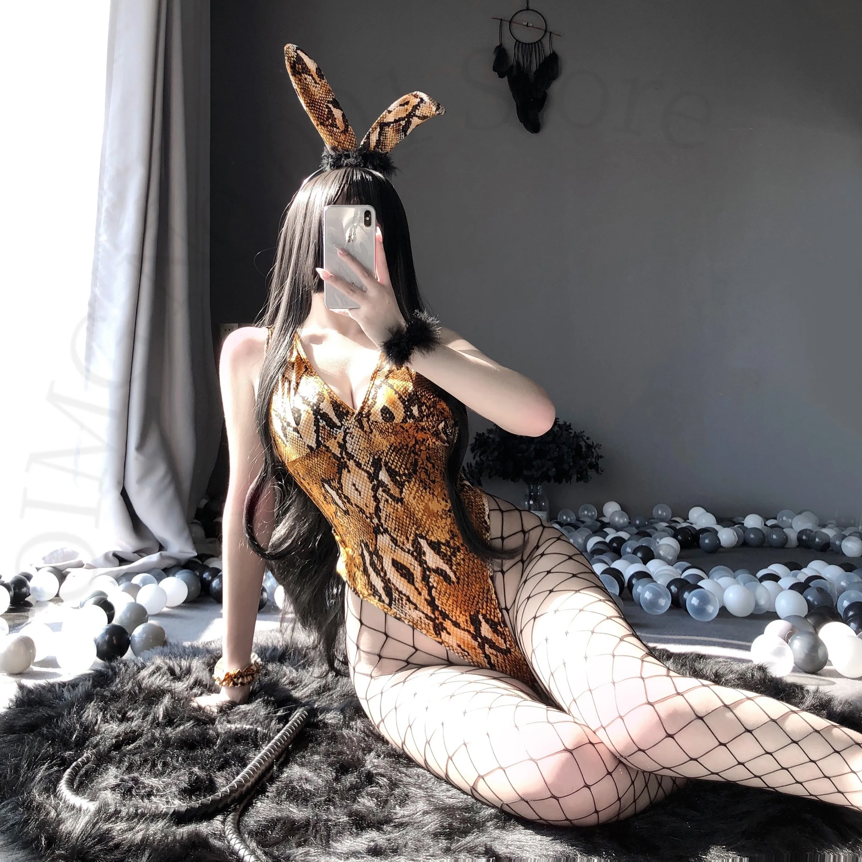 OIMG Autumn and Winter Sexy Lingerie Sexy Halter Halter Straps Cute Rabbit Ears Rabbit Tail Triangle Jumpsuit Open Crotch
OIMG Autumn and Winter Sexy Lingerie Sexy Halter Halter Straps Cute Rabbit Ears Rabbit Tail Triangle Jumpsuit Open Crotch