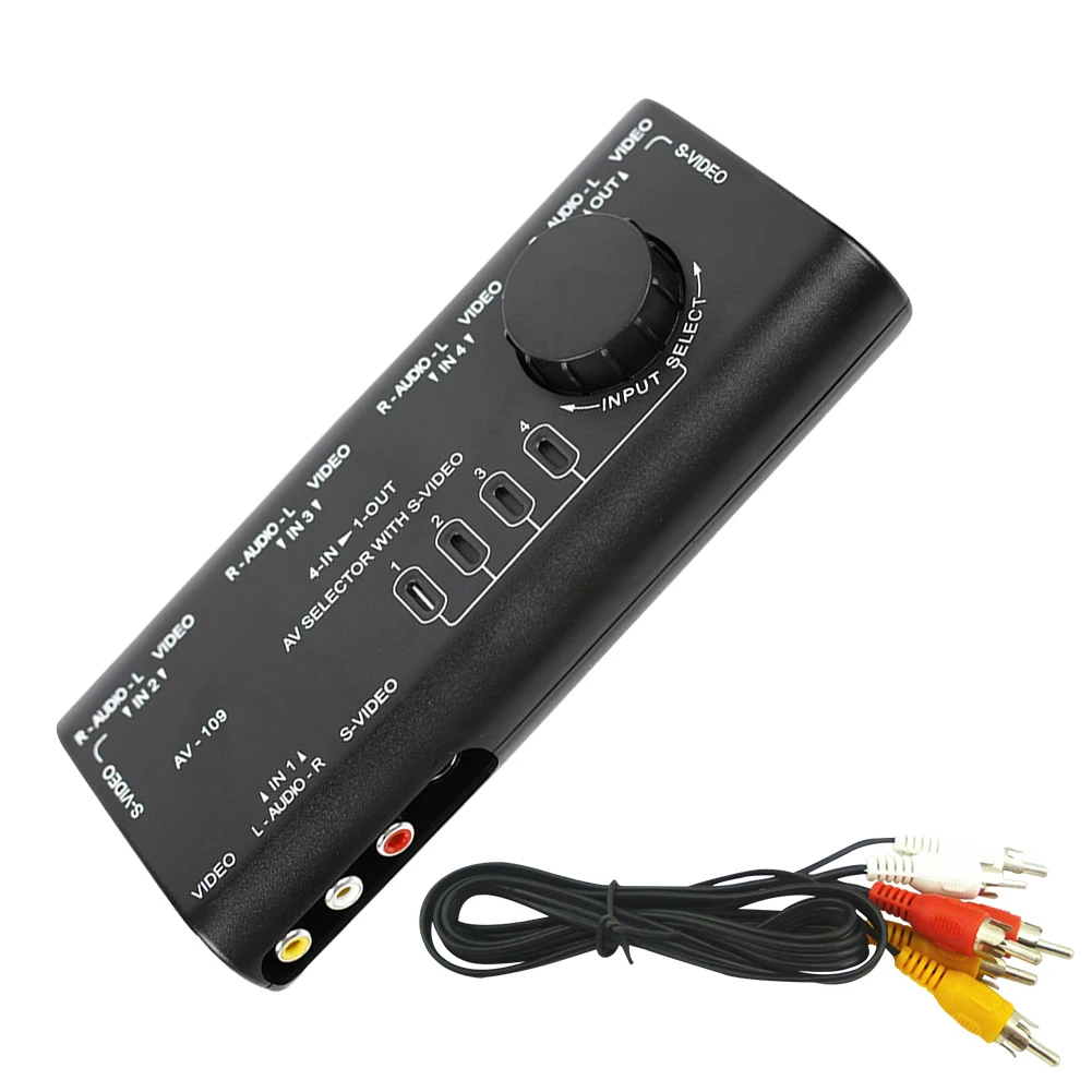 RCA Switch Box TV DVD Stable Professional Audio Video Selector Easy Apply Signal Splitter 4 In 1 Out Anti Interference Portable
RCA Switch Box TV DVD Stable Professional Audio Video Selector Easy Apply Signal Splitter 4 In 1 Out Anti Interference Portable