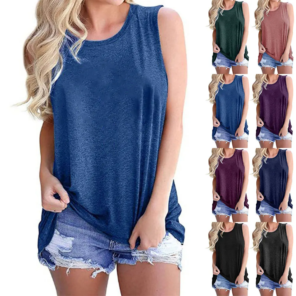 Summer Women's Solid Tank Tops Casual Sleeveless T-Shirt Vest Top Female 2021
Summer Women's Solid Tank Tops Casual Sleeveless T-Shirt Vest Top Female 2021