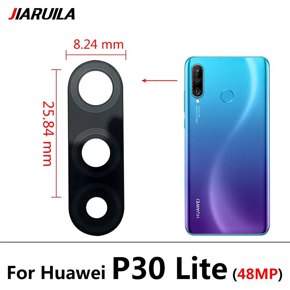 Для Huawei P40 P30 Lite P20 Pro 5G / E задняя крышка для стеклянного объектива камеры с клей