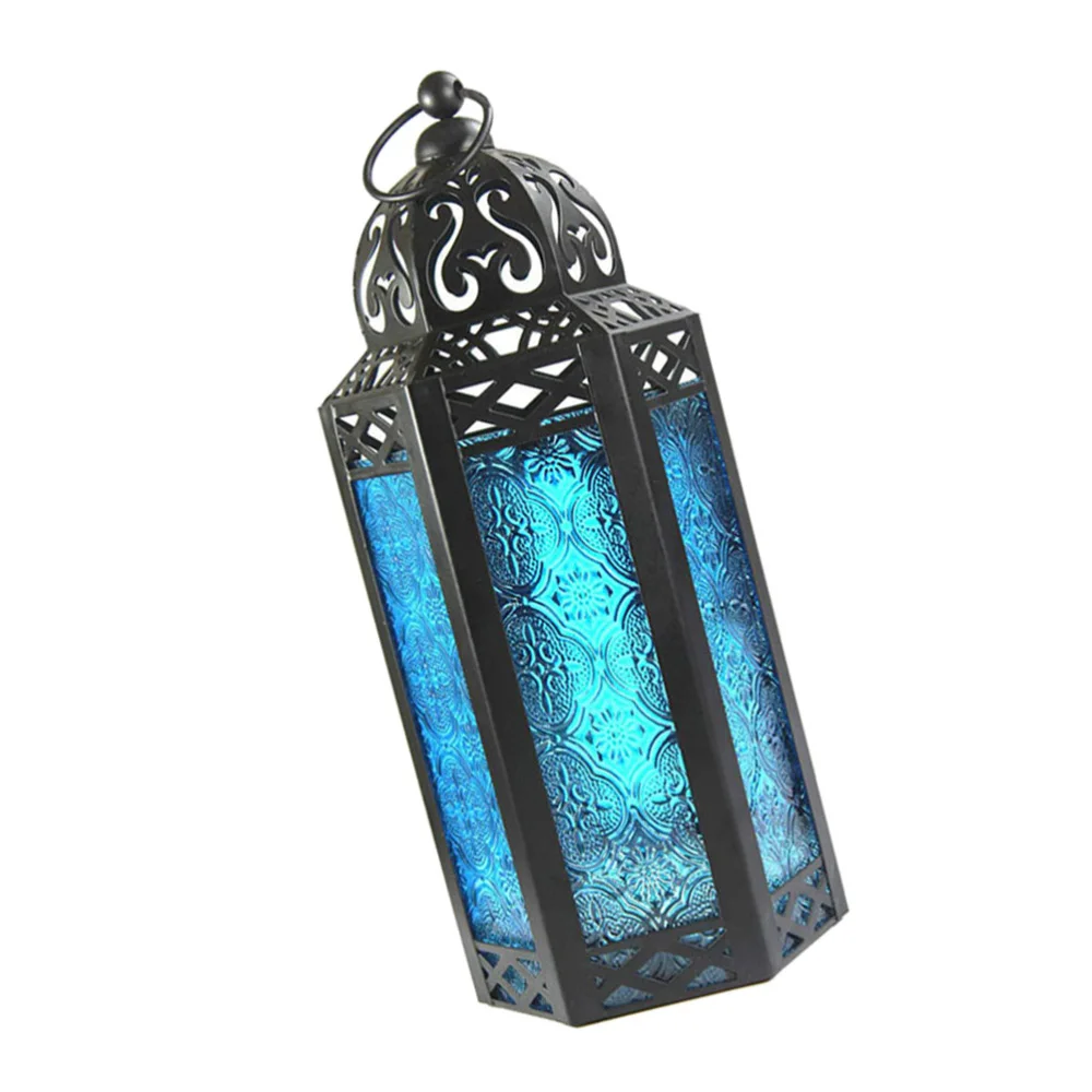 Morocco Style Wrought Iron Hanging Candle Holder Decorative Candle Storm Lantern Desktop Ornaments (Blue)
Morocco Style Wrought Iron Hanging Candle Holder Decorative Candle Storm Lantern Desktop Ornaments (Blue)