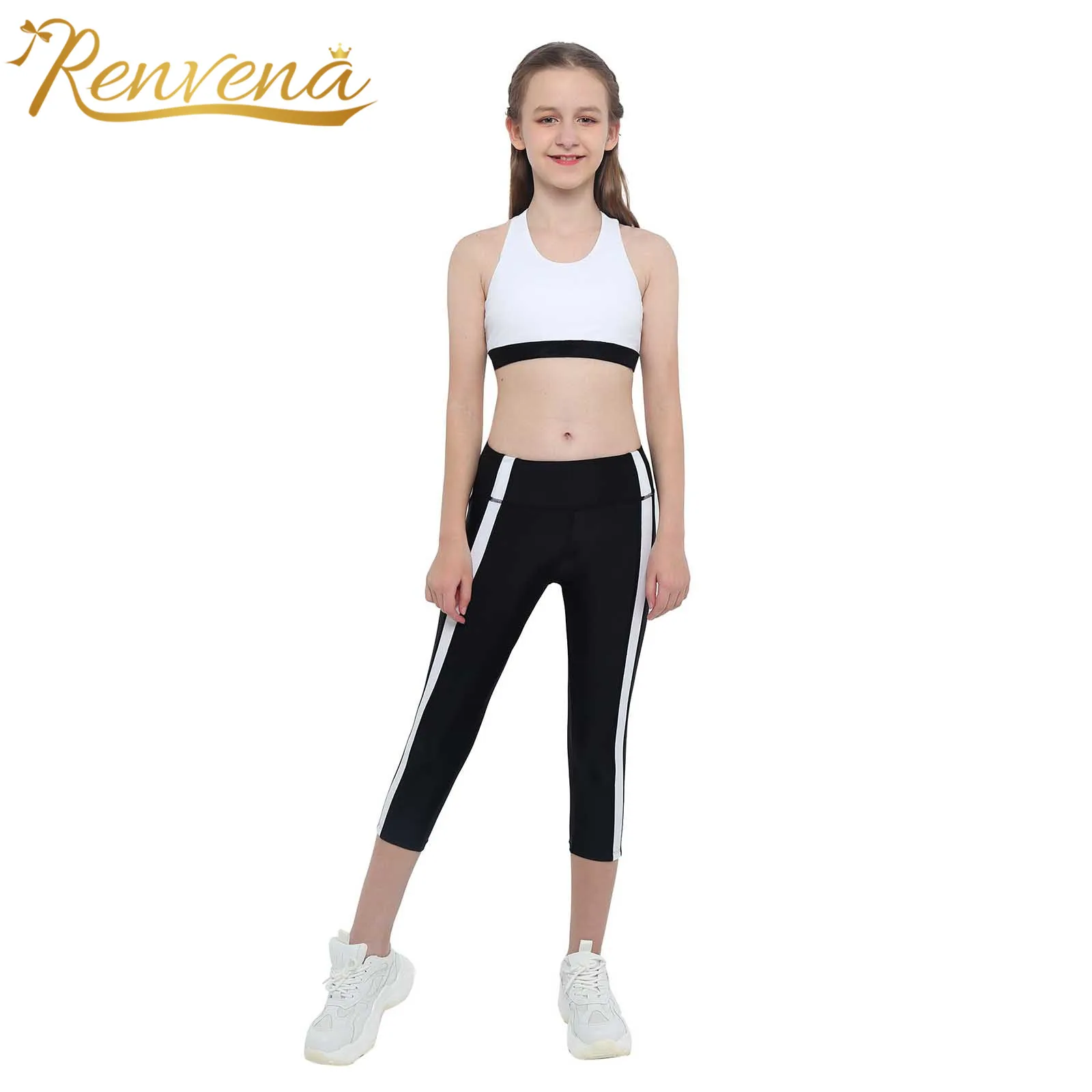 2Pcs Kids Tracksuits Girls Ballet Gymnastic Suits Sleeveless Y-Shaped Back Crop Top with Leggings Children's Sport Dance Sets
2Pcs Kids Tracksuits Girls Ballet Gymnastic Suits Sleeveless Y-Shaped Back Crop Top with Leggings Children's Sport Dance Sets