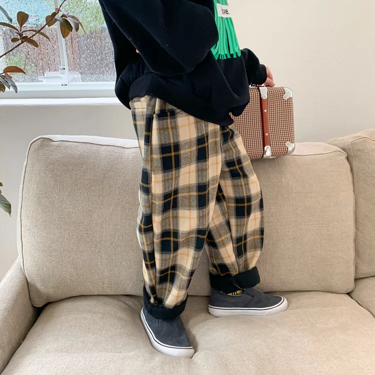 WLG Boys Girls Pants Kids Trousers Winter Velvet Thick Plaid Pant Baby Warm Casual All Match Bottoms for 2-7 Years
WLG Boys Girls Pants Kids Trousers Winter Velvet Thick Plaid Pant Baby Warm Casual All Match Bottoms for 2-7 Years