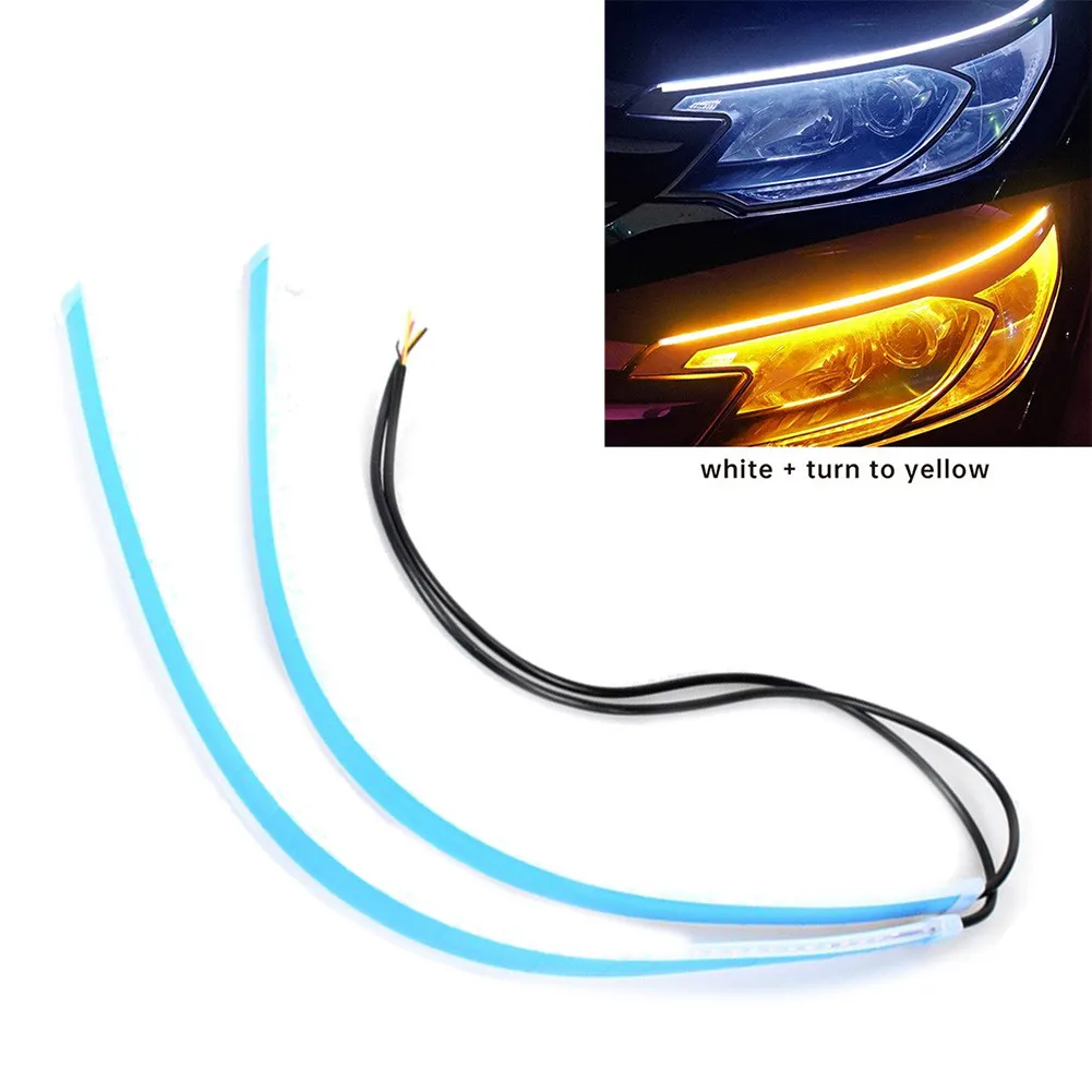 2pcs 12V White Flow To Yellow LED Car DRL Daytime Running Light Flexible Waterproof Auto Headlight Turn Signal Light Strip Bar
2pcs 12V White Flow To Yellow LED Car DRL Daytime Running Light Flexible Waterproof Auto Headlight Turn Signal Light Strip Bar