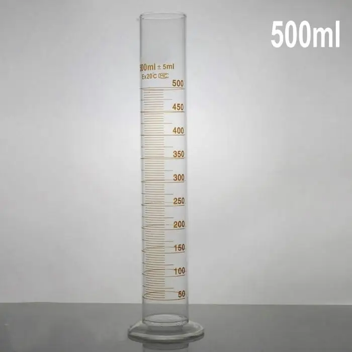 

1 шт. 500 мл Профессиональный Градуированный стеклянный измерительный цилиндр химический лабораторный носик мерная стеклянная посуда