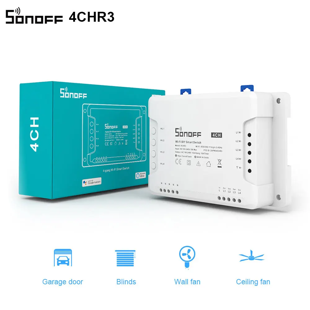 Смарт-переключатель SONOFF R3/ 4CH PRO R3 с поддержкой Wi-Fi 
Смарт-переключатель SONOFF R3/ 4CH PRO R3 с поддержкой Wi-Fi
