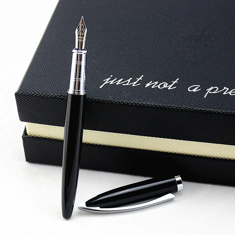 New 156 Black And Silver Fine 0.5mm Nib Fountain Pen | Канцтовары для офиса и дома