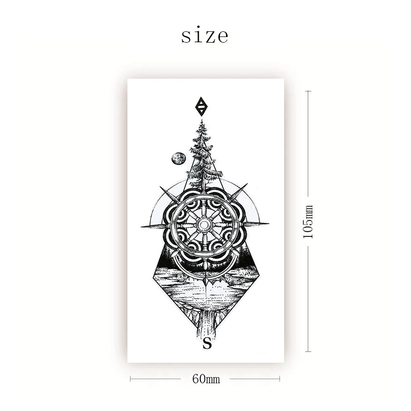 Geometric Compass Turntable Temporary Tattoo Stickers Black Totem Earth Fake Tattoos Waterproof Tatoos Arm Small Size Women Men 
Geometric Compass Turntable Temporary Tattoo Stickers Black Totem Earth Fake Tattoos Waterproof Tatoos Arm Small Size Women Men