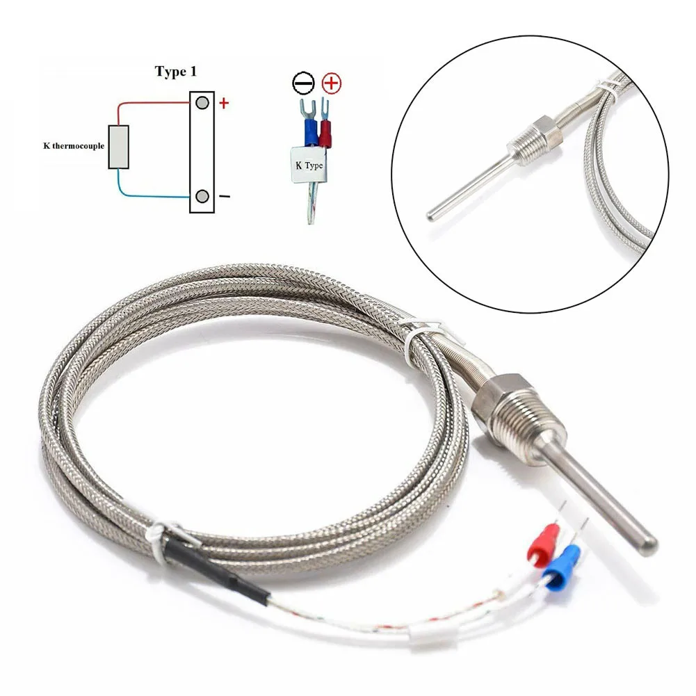 1 *K Thermocouple Temperature Sensor Waterproof K Type Thermocouple - Temperature Sensor Probe For PID Controller
1 *K Thermocouple Temperature Sensor Waterproof K Type Thermocouple - Temperature Sensor Probe For PID Controller