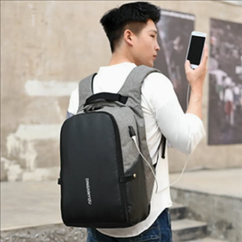 Фото Деловой однотонный рюкзак для мужчин Студенческая сумка компьютера дорожная