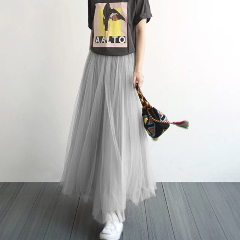 Maxi Long White Gray White Tulle Mesh Skirts For Women Elastic High Waist Elegant Girls Juniors Prom Party Saias Jupe Clothes
Maxi Long White Gray White Tulle Mesh Skirts For Women Elastic High Waist Elegant Girls Juniors Prom Party Saias Jupe Clothes