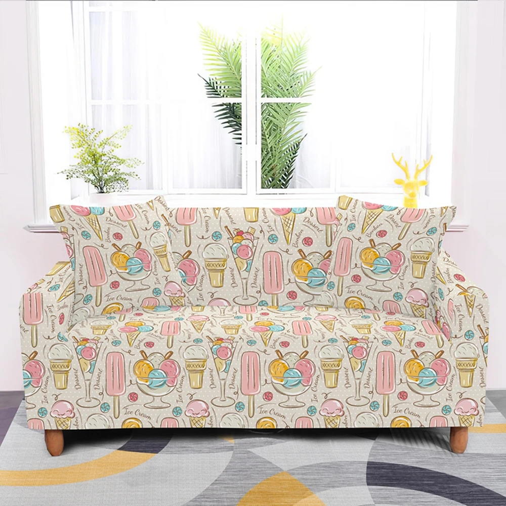 Summer Ice Cream Sofa Cover Stretch Elastic Cartoon Couch Covers For Living Room Decor Washable Soft Slipcover 1/2/3/4 Seater
Summer Ice Cream Sofa Cover Stretch Elastic Cartoon Couch Covers For Living Room Decor Washable Soft Slipcover 1/2/3/4 Seater