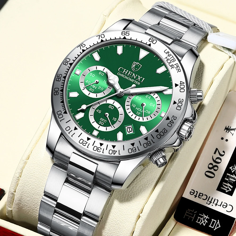 CHENXI новые мужские часы Топ бренд спортивные водонепроницаемые светящиеся