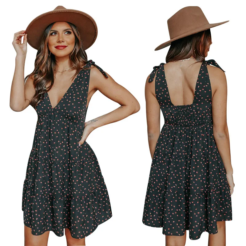 Summer New Fashion Beauty Geometric Sleeveless Strap Belt Printing A-line Chiffon Knee-length V-neck Beach Dresses For Women
Summer New Fashion Beauty Geometric Sleeveless Strap Belt Printing A-line Chiffon Knee-length V-neck Beach Dresses For Women