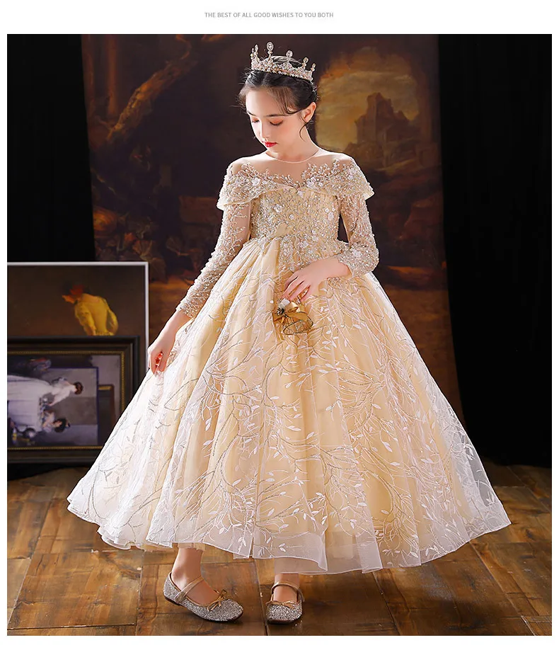 

Роскошное Пышное детское платье принцессы, блестящее платье с блестками для девочек 12 лет, 14 лет, бальное платье, элегантное вечернее платье...
