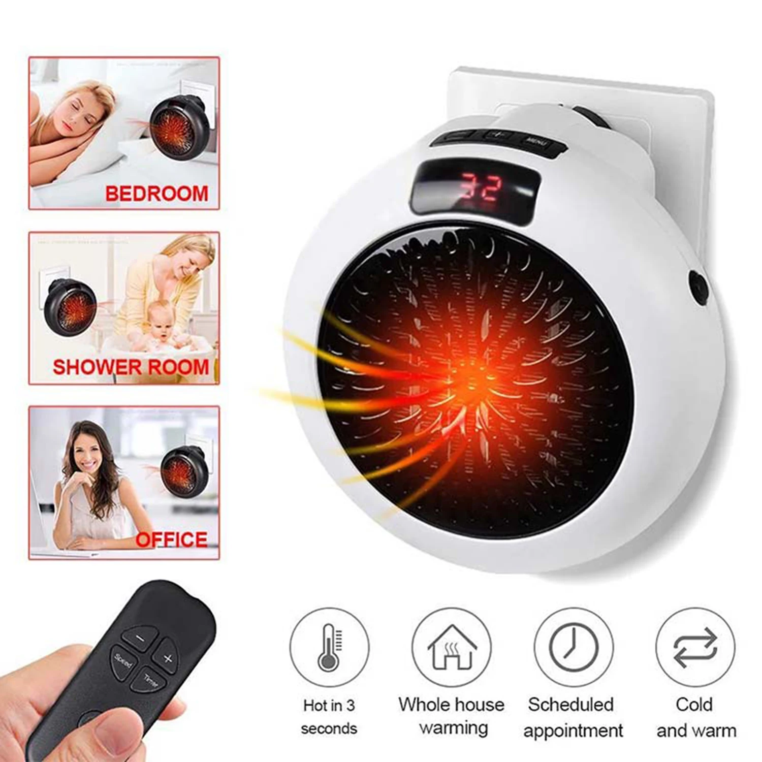 Electric Heater for Home Warmer Machine Portable Hot Fan Heater Warm Blower Desktop Household Wall Heater Heating Stove Radiator
Electric Heater for Home Warmer Machine Portable Hot Fan Heater Warm Blower Desktop Household Wall Heater Heating Stove Radiator