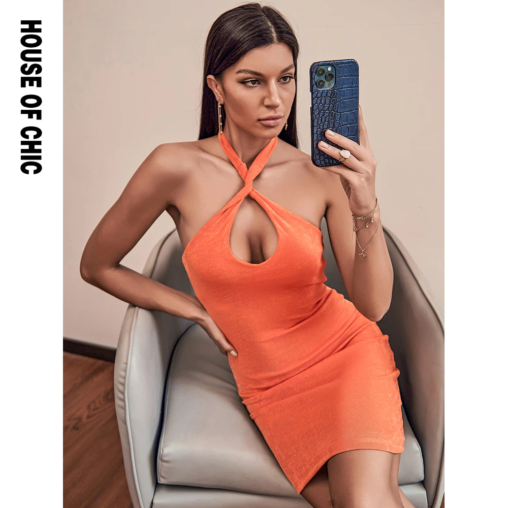 HOUSE OF CHIC Sexy Orange Cross Cut-Out Bodycon Knitted Mini Party Dress LM83303
HOUSE OF CHIC Sexy Orange Cross Cut-Out Bodycon Knitted Mini Party Dress LM83303