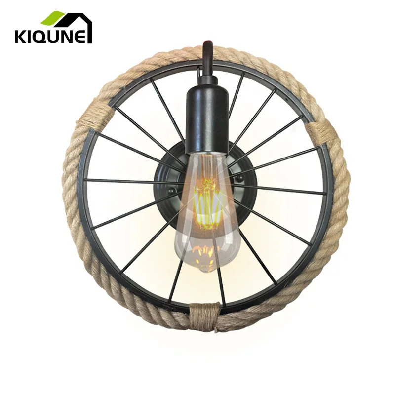 American Rural Iron Tire Hemp Rope Retro Wall Lamp LED Industrial Style Restaurant Bar Cafe Background Wall Decorative Lighting
American Rural Iron Tire Hemp Rope Retro Wall Lamp LED Industrial Style Restaurant Bar Cafe Background Wall Decorative Lighting
