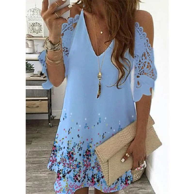 Women Sexy Off Shoulder Lace Mini Dress 2021 Summer Casual V-Neck See-Through Female Print Floral Beach Party Dress Plus Size
Women Sexy Off Shoulder Lace Mini Dress 2021 Summer Casual V-Neck See-Through Female Print Floral Beach Party Dress Plus Size