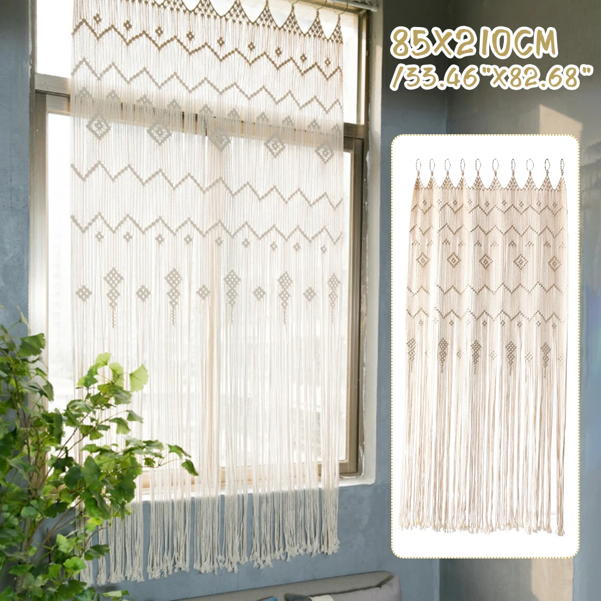 200x85CM Bohemian Handmade Wall Hanging Woven Tapestry Room Door Window Curtain Wedding Backdrop Macrame Hanging Curtain Decor 
200x85CM Bohemian Handmade Wall Hanging Woven Tapestry Room Door Window Curtain Wedding Backdrop Macrame Hanging Curtain Decor