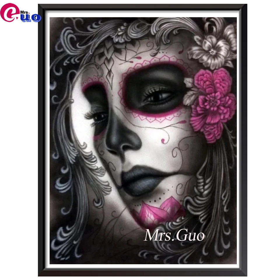 

Full Round Square Drill 5D Diy Diamond Painting Skull Mexican Woman Art Embroidery Cross Stitch Mosaic Handicraft Art Hobby Gift