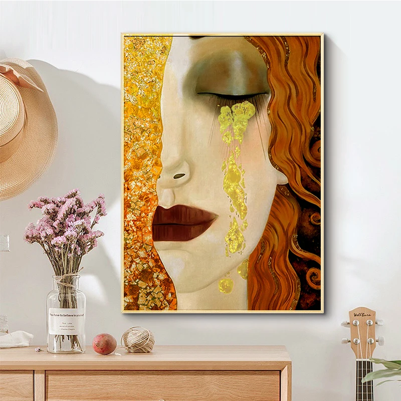 Abstract Gustav Klimt Golden Tears And Kiss Famous Canvas Paintings Reproductions Wall Poster Picture For Living Room Home Decor
Abstract Gustav Klimt Golden Tears And Kiss Famous Canvas Paintings Reproductions Wall Poster Picture For Living Room Home Decor