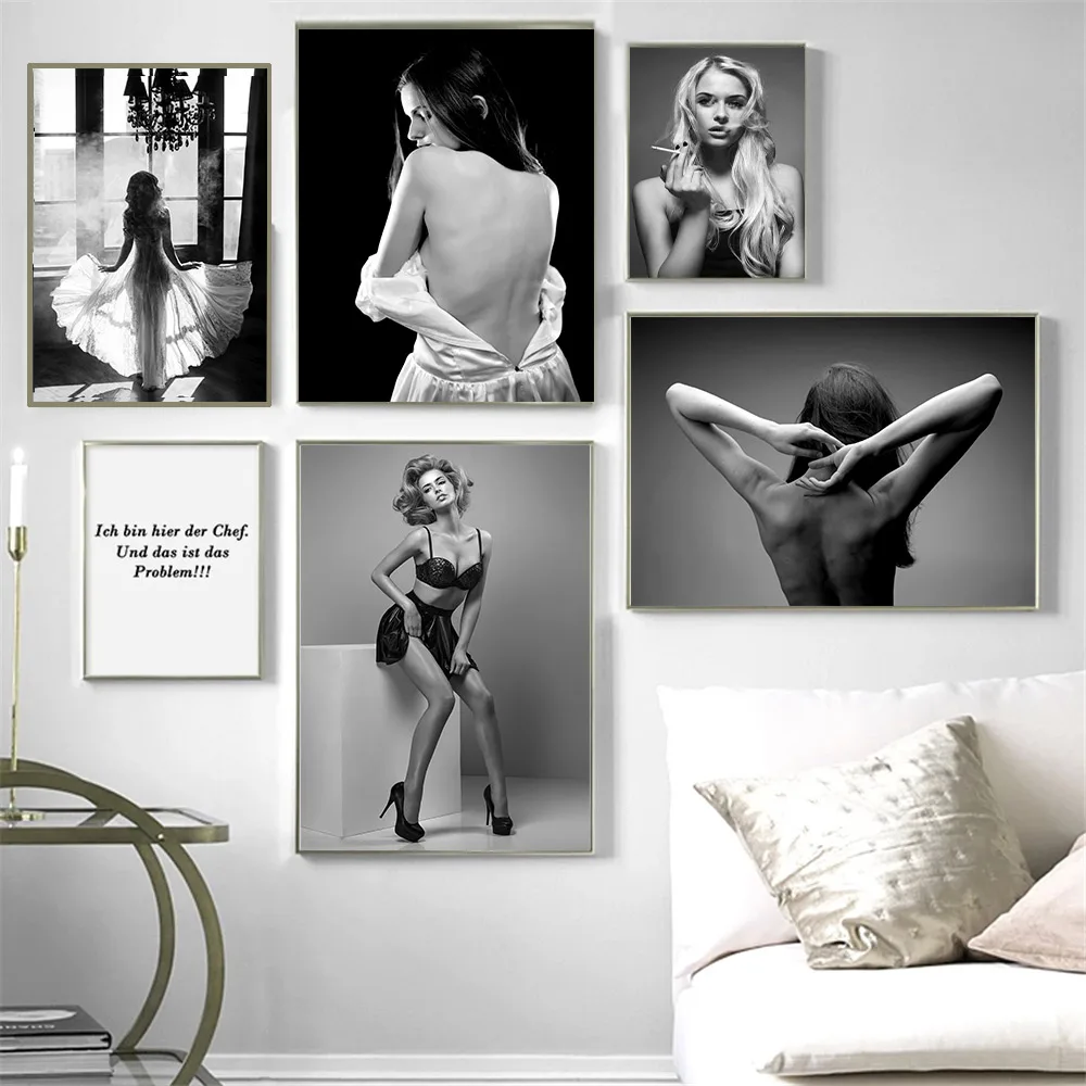 Fashion Sexy Women Wall Art Poster And Print Black White Canvas Painting Quotes Art Prints Modern Picture Living Room Home Decor
Fashion Sexy Women Wall Art Poster And Print Black White Canvas Painting Quotes Art Prints Modern Picture Living Room Home Decor