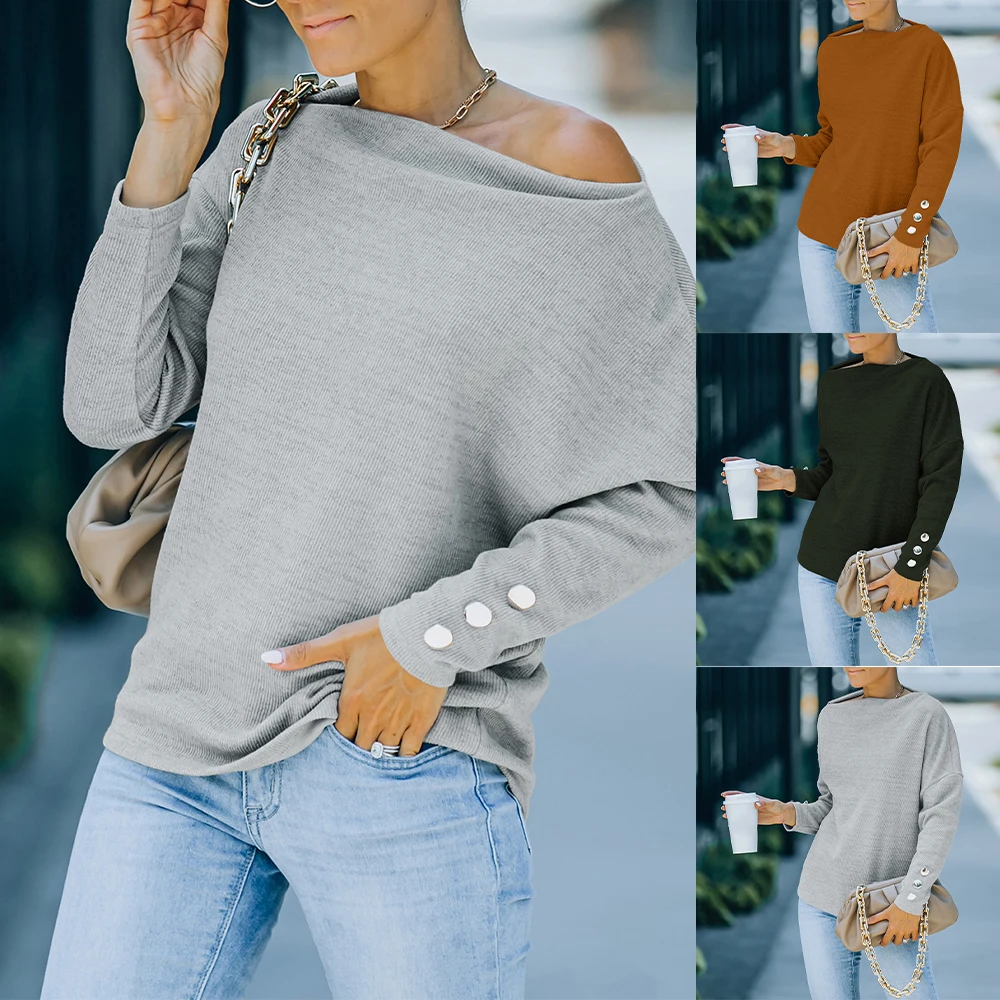 Solid Color Long Sleeve Tops For Women Autumn Spring Round Neck Fashion Casual Basic Tops Ladies Blouses 2021 T-Shirt
Solid Color Long Sleeve Tops For Women Autumn Spring Round Neck Fashion Casual Basic Tops Ladies Blouses 2021 T-Shirt