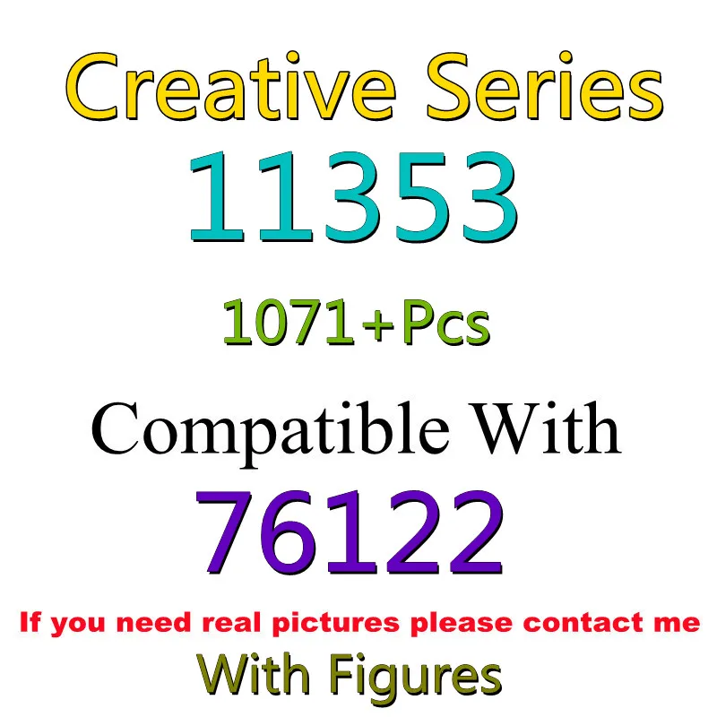 1071Pcs 11353 Building Block Toy Creative Series 76122 Assembled Building Block Children's Toy Gifts
1071Pcs 11353 Building Block Toy Creative Series 76122 Assembled Building Block Children's Toy Gifts