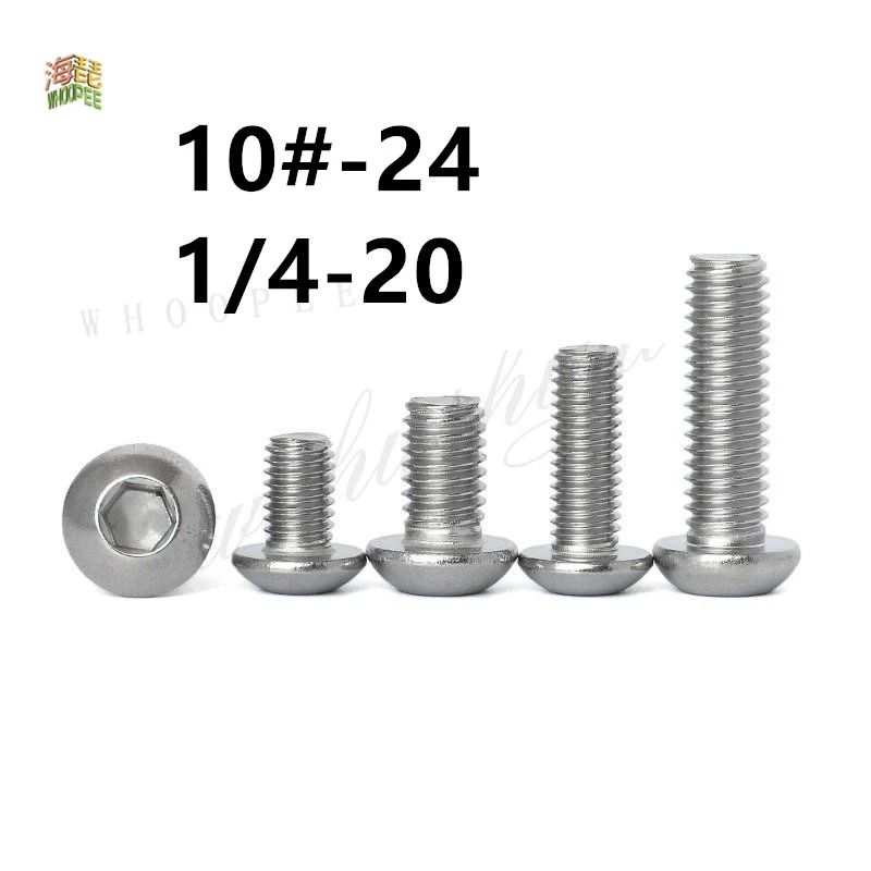 10pcs UNC 10#-24 1/4-20 US Coarse Thread 304 A2-70 stainless steel Allen Hex Hexagon Socket Button Head Round Screw Bolt ISO7380
10pcs UNC 10#-24 1/4-20 US Coarse Thread 304 A2-70 stainless steel Allen Hex Hexagon Socket Button Head Round Screw Bolt ISO7380