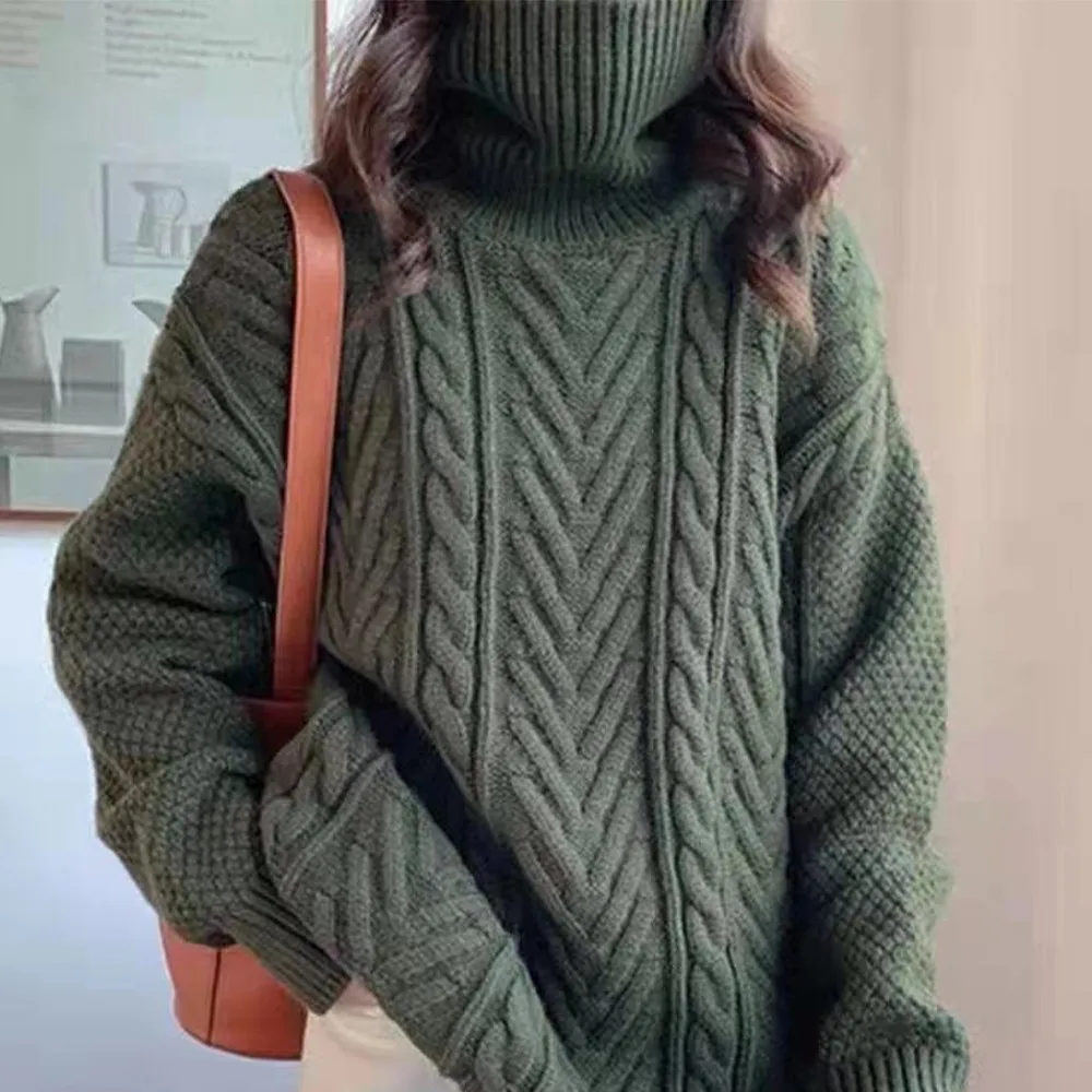 2022 Thick Needle Twist Sweater Women Korean Vintage Jumper Cashmere Knitted Pullover Turtle Neck Lazy Oaf Female Knitwear A50
2022 Thick Needle Twist Sweater Women Korean Vintage Jumper Cashmere Knitted Pullover Turtle Neck Lazy Oaf Female Knitwear A50